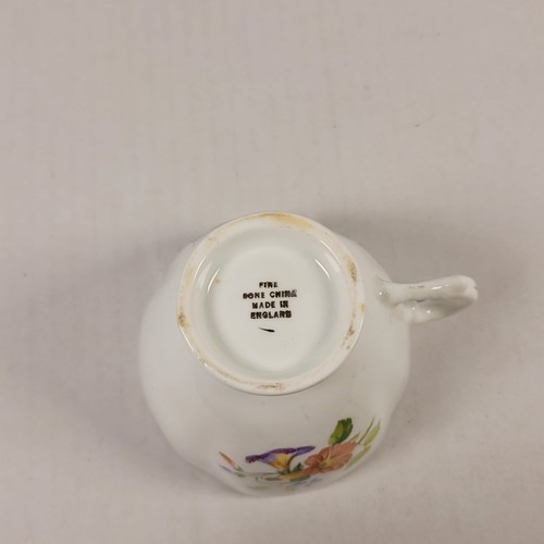 Staffordshire TEACUP & SAUCER SET ~ Fine Bone China ENGLAND Pink Purple Flowers - Picture 11 of 15