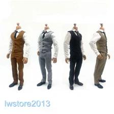 1/6 Men's Suit Vest Pants Trousers Shirt Clothes For 12'' Male Figure Body Toys