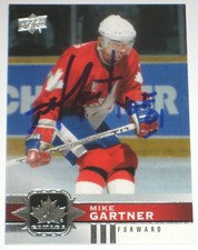 MIKE GARTNER SIGNED 17-18 UPPER DECK CANADIAN TIRE TEAM CANADA CARD AUTO “HOF