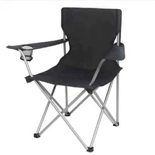 Ozark Trail Basic Quad Folding Outdoor Camp Chair - Black