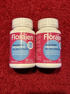 2x FLORAJEN Women's Triple Action Vaginal Pre & Probiotic 45 Capsules Exp 12/24