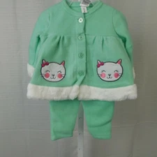 Swiggles 2-Pc Faux-Fur Trim Fleece Jacket & Pants Set - 6-9 Months, Cat #8795