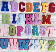 New 26 Pcs Colorful Iron On ABC Letter Patches Jackets Bags Initial Accessories