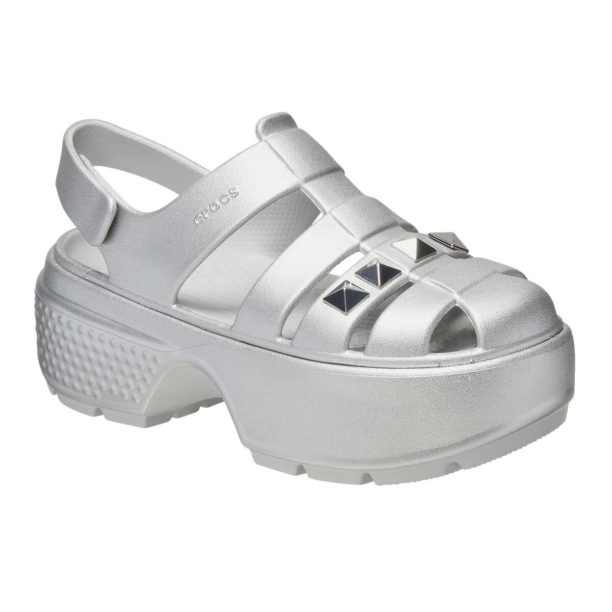 New Womens CROCS STOMP STUD METALLIC FISHERMAN SANDAL 210409