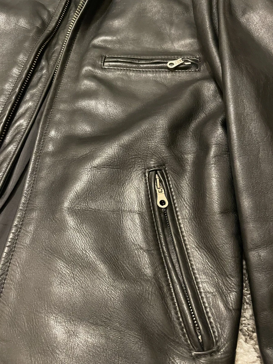Schott Classic Racer Leather Motorcycle Jacket 141 Size 40 eBay