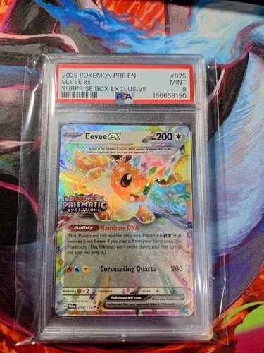 Eevee EX #75 Prismatic Evolution Stamped Promo PSA 9