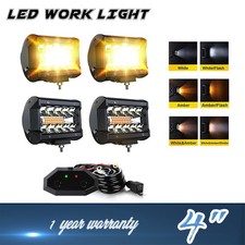 4x 60w Amber Led Work Light Bar Strobe Light Off Road Truck Reverse Fog Light