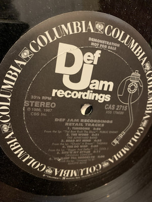 DEF JAM RECORDS - RETAIL TRACKS Public Enemy BEASTIE BOYS - (1987