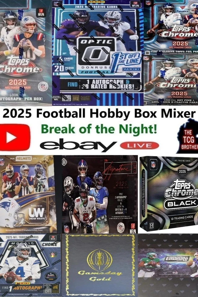 BREAK 637 2025 TOPPS CHROME NFL FOOTBALL MIXER UNDER WRAPS OPTIC FOTL