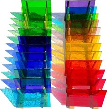24 Sheets Rainbow Transparent Stained Glass Sheet Value Pack 6 X 4 inches