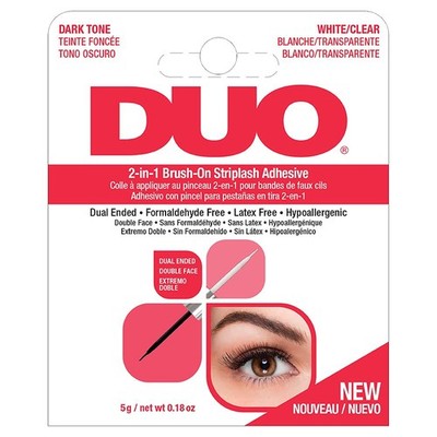 2-in-1 Brush On Clear & Dark Eyelash Glue   Dual-Ended False Lash Adhesive fo...