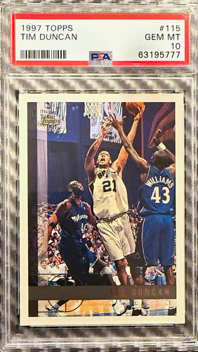 Topps 1997 Tim Duncan #115 PSA 10 Gem Mint Rookie Spurs Basketball Card