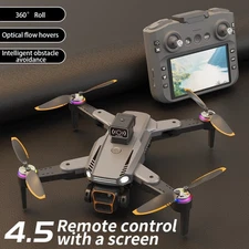 6K Dual Camera Brushless Drone with 4.5" Screen Remote and Dual Batteries