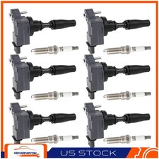 6×Ignition Coils & 6×Spark Plugs For 2017-2021 Cadillac XT5 Chevy Colorado 3.6L
