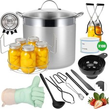 Stainless Steel Canning Pot W/ Rack & Lid Large Water Bath Canner Full Home