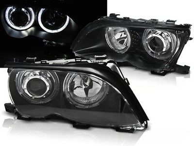 Eagle Eyes Scheinwerfer Angel Eyes für BMW E46 Limo Touring 2001-2005 Schwarz