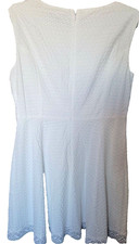 NWT Tahari White Daisy Embroidered Fit & Flare Lined Dress Size 14