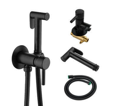 Forclover Single Handle Wall Mount Bidet Faucet with Handle in Black