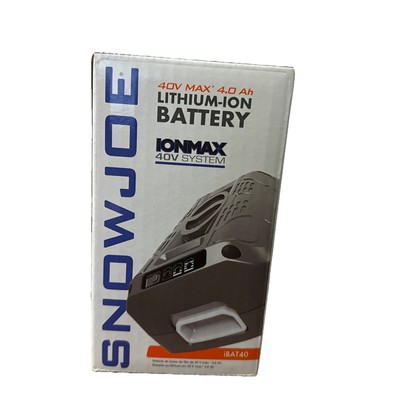 NEW Snow Joe + Sun Joe iONMAX iBAT40 40 Volt  Lithium-Ion Battery | 4.0 Ah