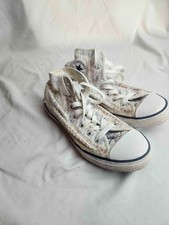 Converse Chuck Taylor All Star High Top Youth Size 4 White Multi Knit Sneakers