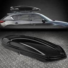 15 CU. FT. GLOSSY CAR TOP CARGO CARRIER ROOF MOUNT LUGGAGE STORAGE BOX W/ LOCK