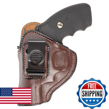IWB Leather Gun Holster, Fits Most K & L 6 Shot Revolvers in a 2", 3" & 4" Barre
