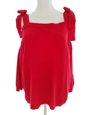 MINT VELVET Damen Pullover Gr. 40 Rot Baumwolle Leichter Strick 3/4 Ärmel
