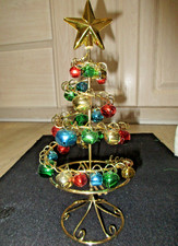vtg Christmas Tree many metal Jingle Bells  4...