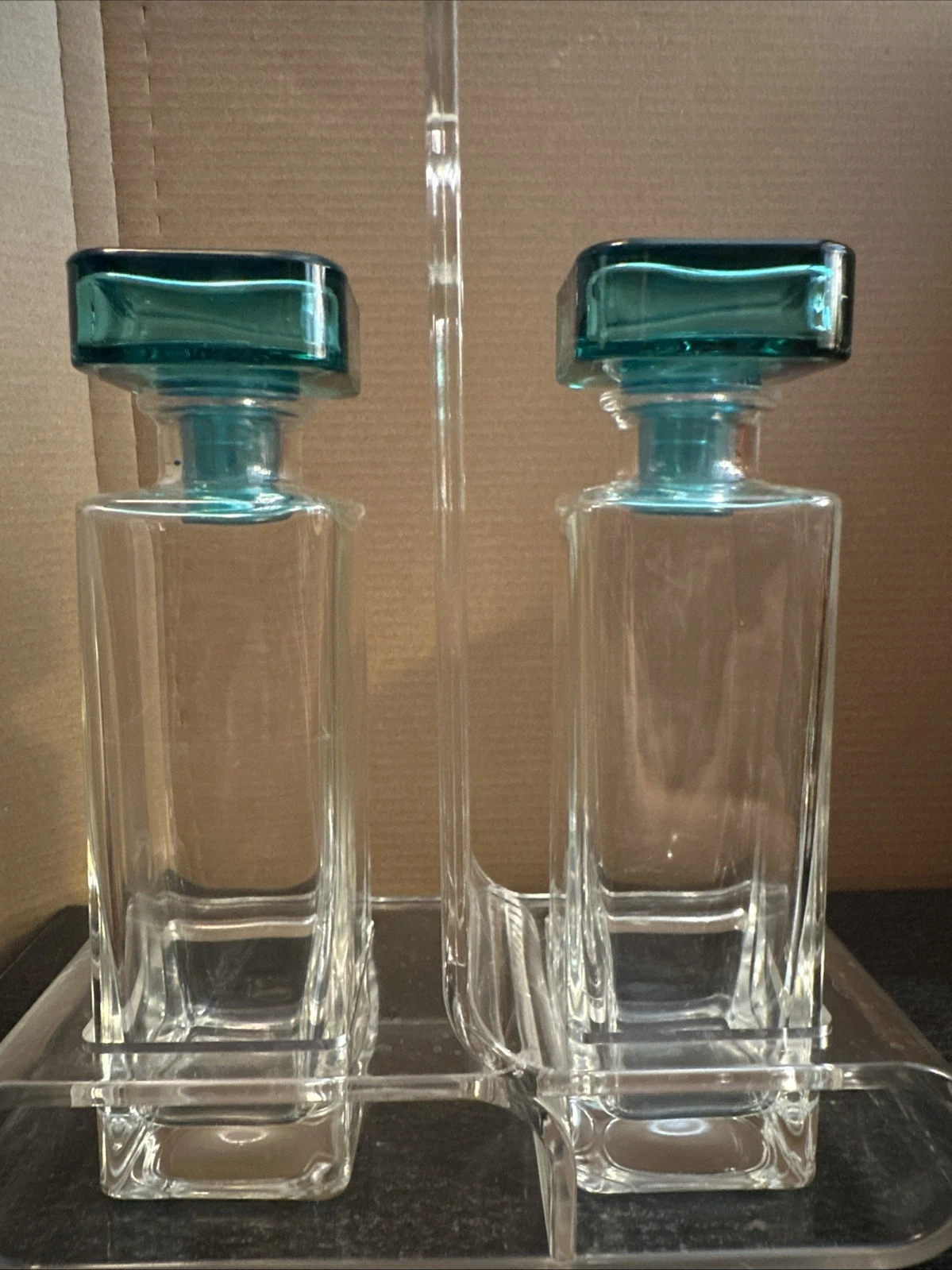 Vintage MCM Luigi Bormioli Light & Music Oil Vinegar Set