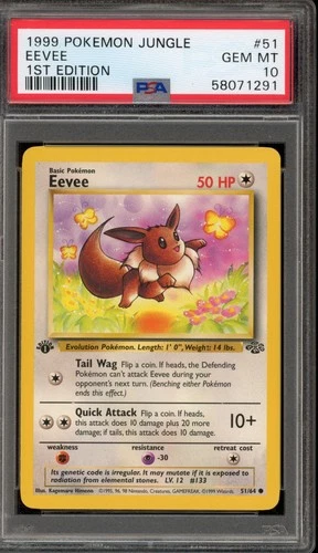 Pokemon Eevee Jungle 1st Edition #51 PSA 10 Gem Mint
