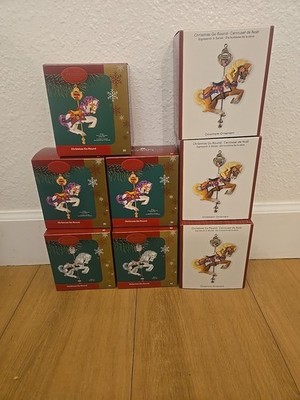 Carlton Cards Christmas Go Round Horse Ornament Heirloom Collection Mixed LOT 8