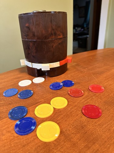 Lowe's Poker Chip-O-Matic Rotating Dispenser Gambling Gaming With Plastic Chips