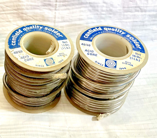 Two Used Rolls Canfield Solder 40/60 For  FREE SHIPPING