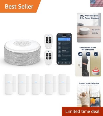 Wireless DIY Home Security System - 8-Piece WiFi Alarm Kit with Voice Control
