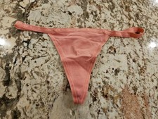 True Vintage Victoria's Secret Signature Waistband V String Cotton Pink Small