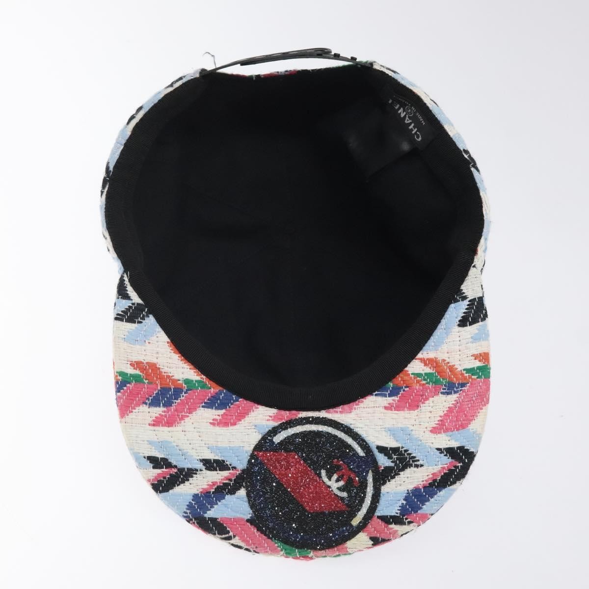 CHANEL Airline Cap Cotton Multicolor CC Auth BA2344 CHANEL Airline Cap Cotton Multicolor CC Auth BA2344 | eBay main image 2