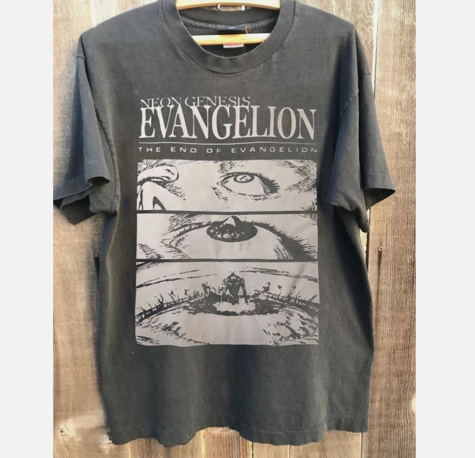 Camisa End of Evangelion, Reimpresión Camisa Carbón Anime Neon Genesis