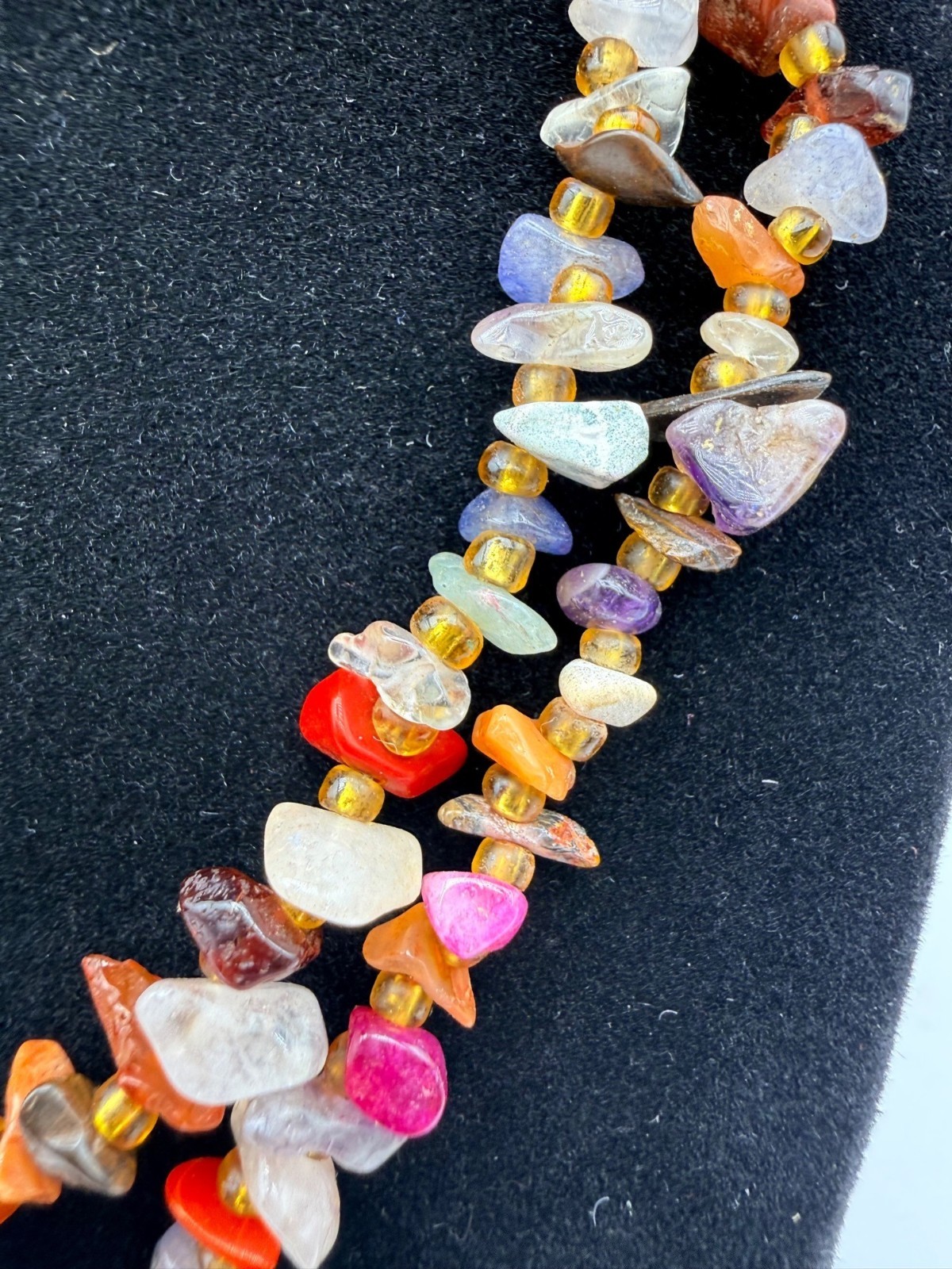 Multi Gemstone Polished Beaded Chip Necklace 35" … - image 5