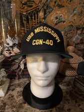 Vintage USS Mississippi CGN-40 Snapback Cap Hat Made In USA New Era Excellent!