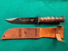 MINT KA-BAR CAMILLUS MADE USMC/US NAVY FIGHTING KNIFE, COMMEM, ETCHED BLADE 759
