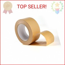 GlounX Brown Kraft Paper Packing Tape 2 Inch x 55 Yards,Waterproof Coated Strong