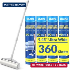 DELOMO 9.45" Large Lint Roller for Pet Hair, Long Handle for Floor Carpet 45