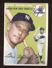 1954 Topps #101 Gene Woodling MK Surface Scratches Creased