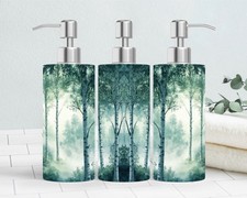 Stainless Steel Soap Dispenser Birch Forest Refillable Pump 18.6oz Bottle