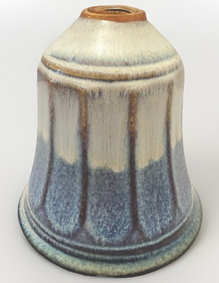 #ad Bill Campbell Art Pottery Crystalline Blue Drip Glaze Vase Oil Lamp Signed VTG $149.88