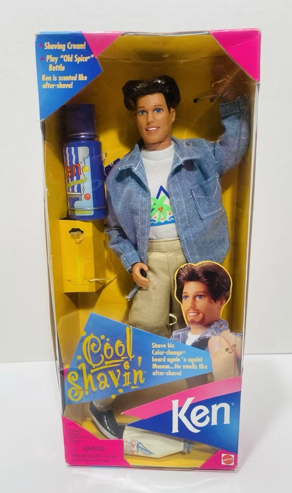  Barbie Mattel COOL SHAVIN KEN Cambio de Color Barba Morena Muñeca 1996 NRFB Nueva  Foto 2 de 4