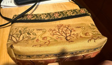 Danny K. Beverly Hills Tapestry Fabric Crossbody Shoulder Bag Purse 22"DROP 9.5"