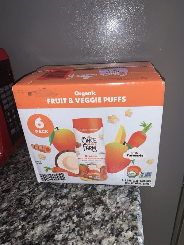 Once Upon A Farm Organic Fruit & Veggie Puffs 6 x 1.5 OZ (9 OZ) | Toddler Snack