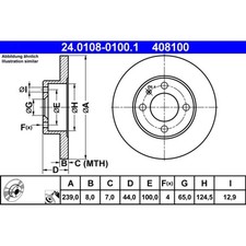 Bremsscheibe ATE 24.0108-0100.1 (2 Stk.) für Audi VW 50