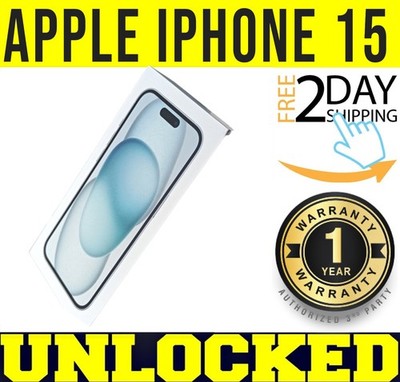 APPLE IPHONE 15 - 128GB - BLUE (FACTORY UNLOCKED)   100% BATTERY    SEALED 